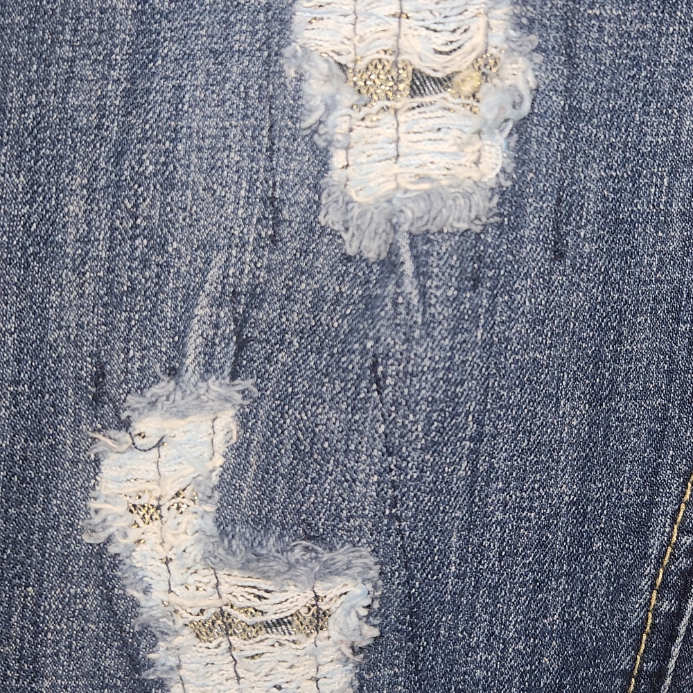 Apple Bottoms Distressed Straight Leg Jeans Size 9/10 - Picture 6 of 11